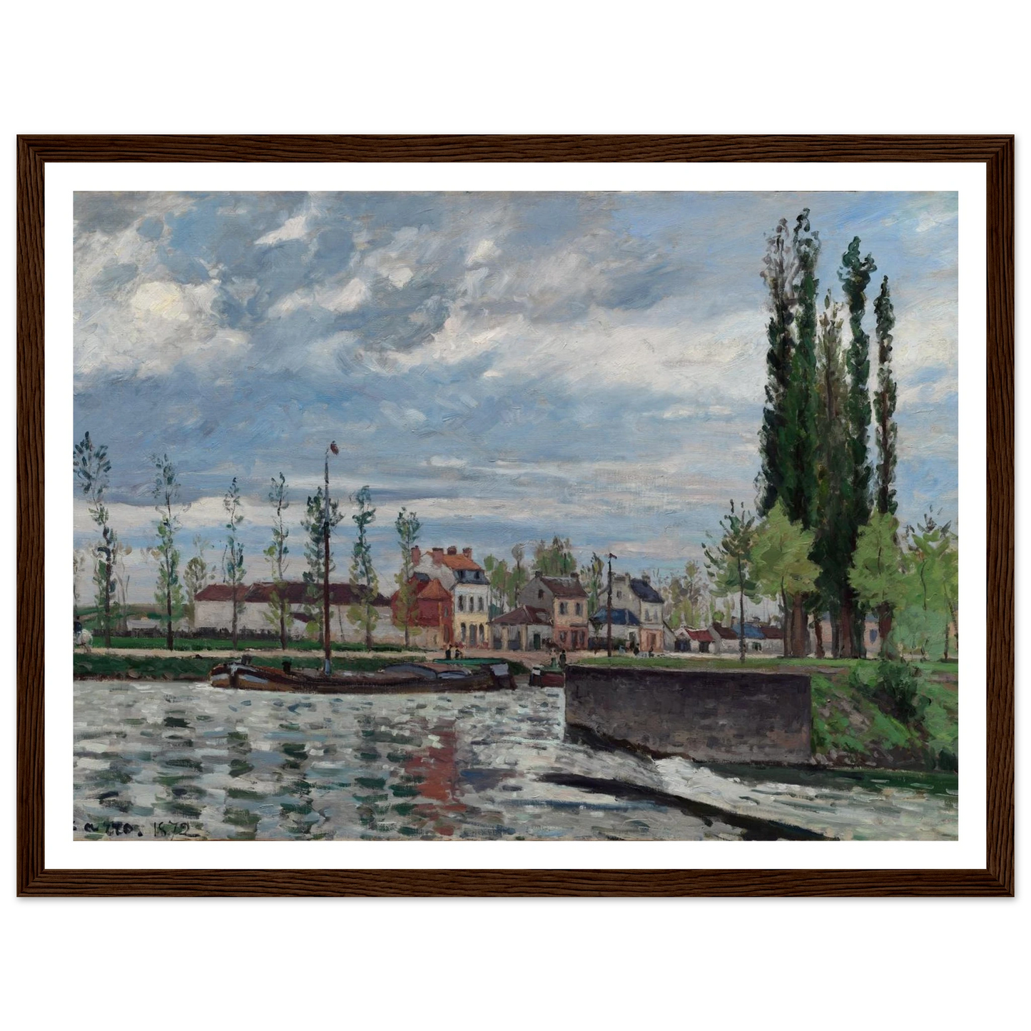 The Lock at Pontoise (1872) Art Print | Camille Pissarro-Quipham Collections