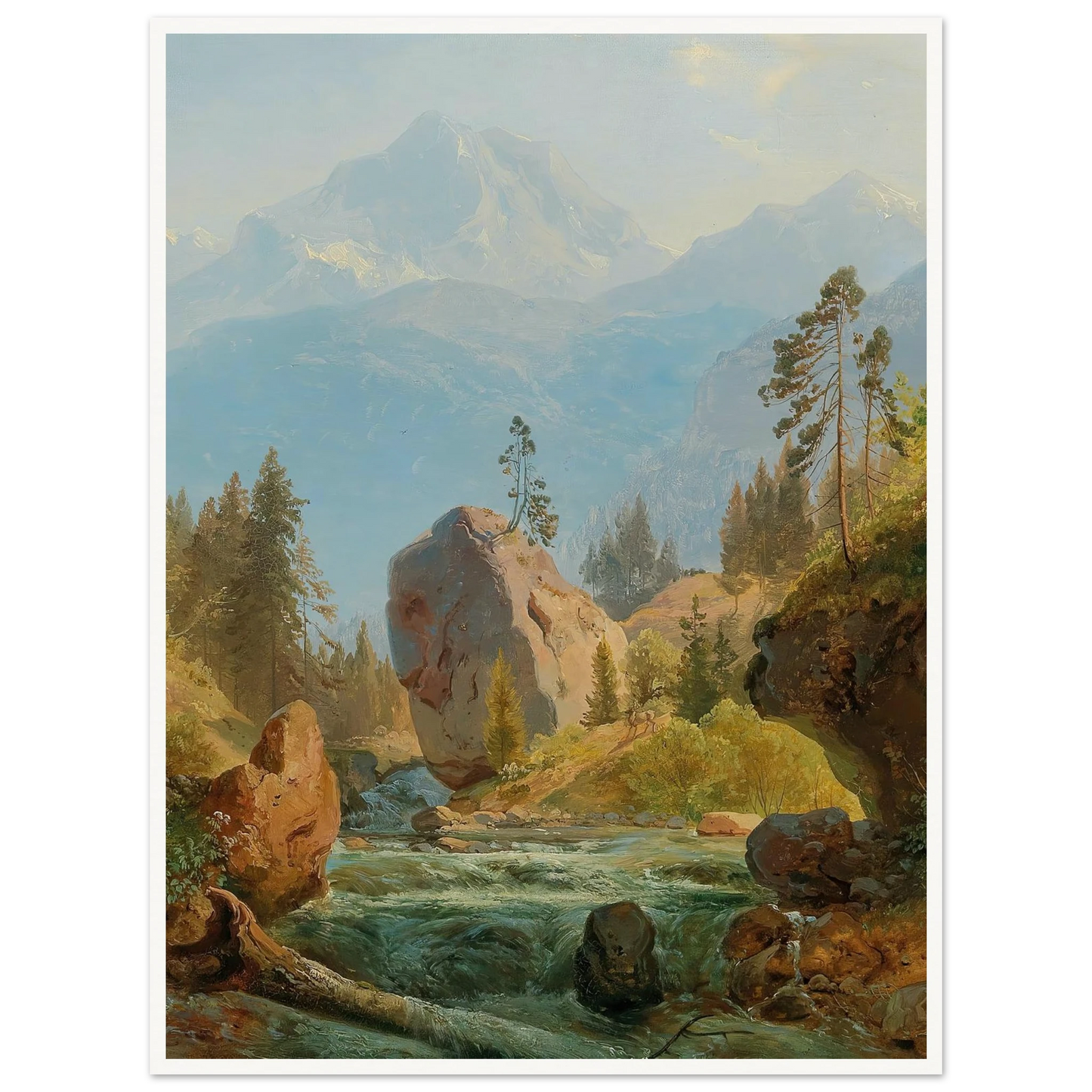 A Mountain Landscape With Creek Art Print | Albert Zimmermann-Quipham Collections