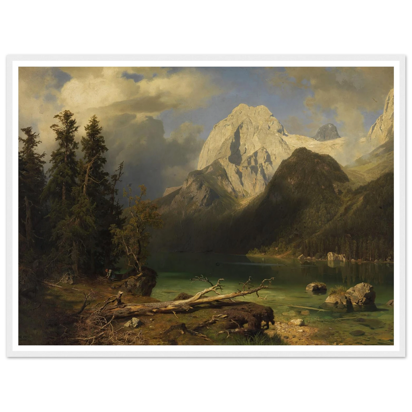 Gebirgssee mit Gebirgsmassiv im Hintergrund (1873) Art Print | August Wilhelm Leu-Quipham Collections