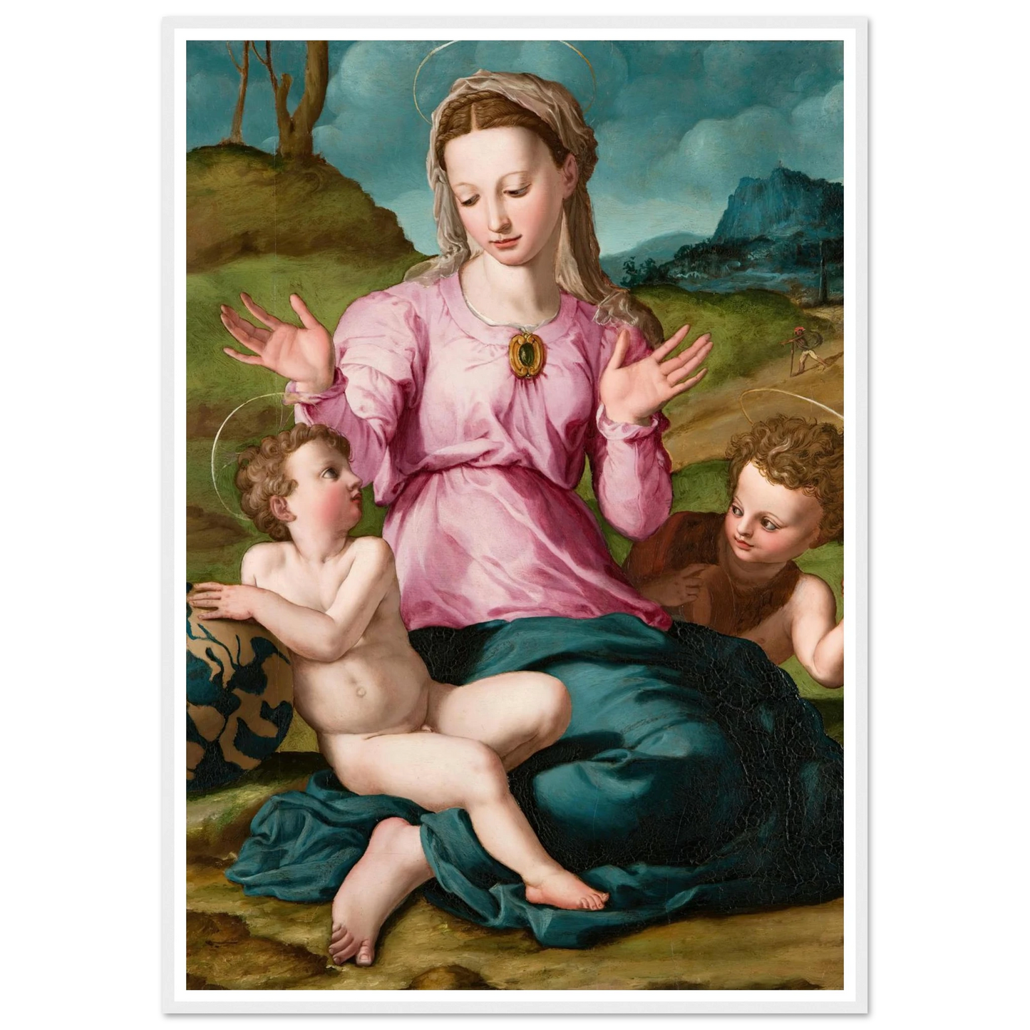 Madonna and Child with Saint John the Baptist (ca. 1540) Art Print | Agnolo Bronzino-Quipham Collections