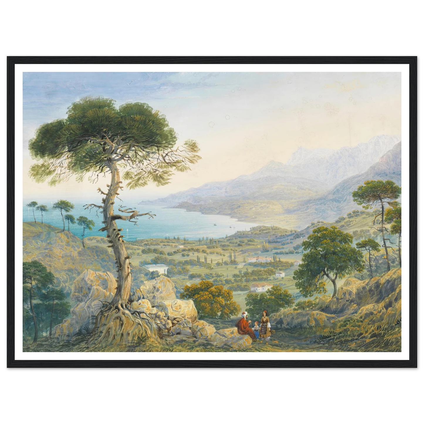 Krimlandschaft mit Meeresbucht (1844) Art Print | Carlo Bossoli-Quipham Collections
