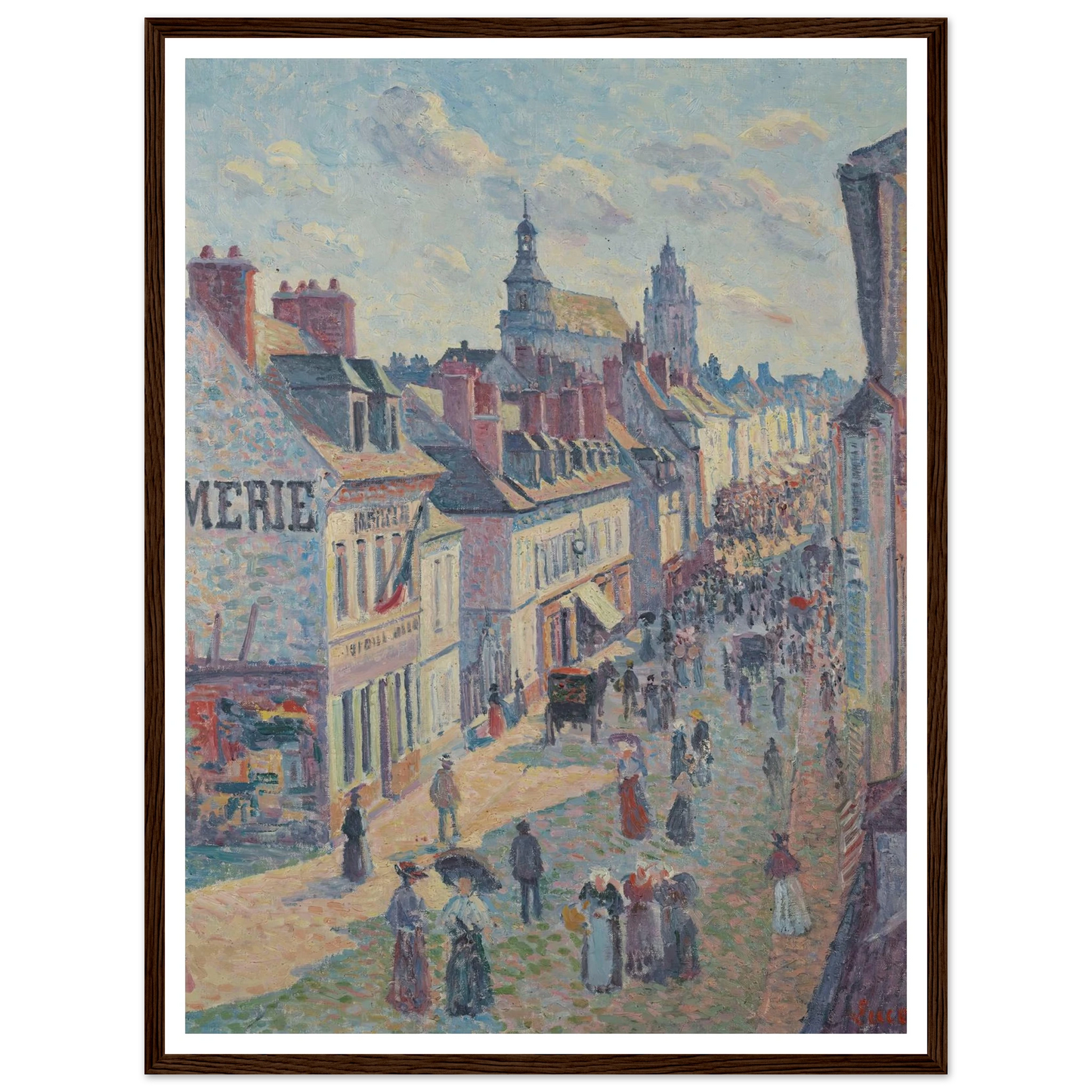 Jour de marché à Gisors (rue Cappeville) (1897) Art Print | Maximilien Luce-Quipham Collections