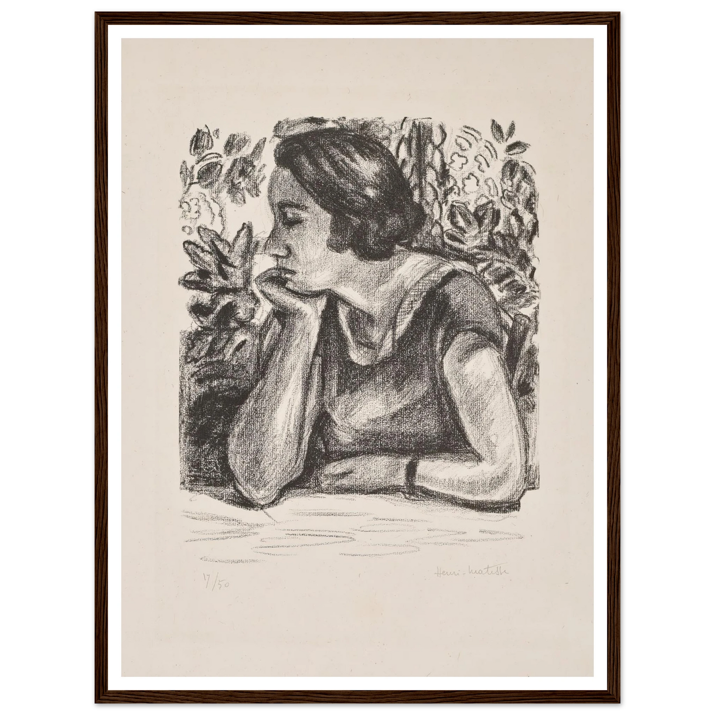 Visage de profil reposant sur un bras (1924) Art Print | Henri Matisse-Quipham Collections