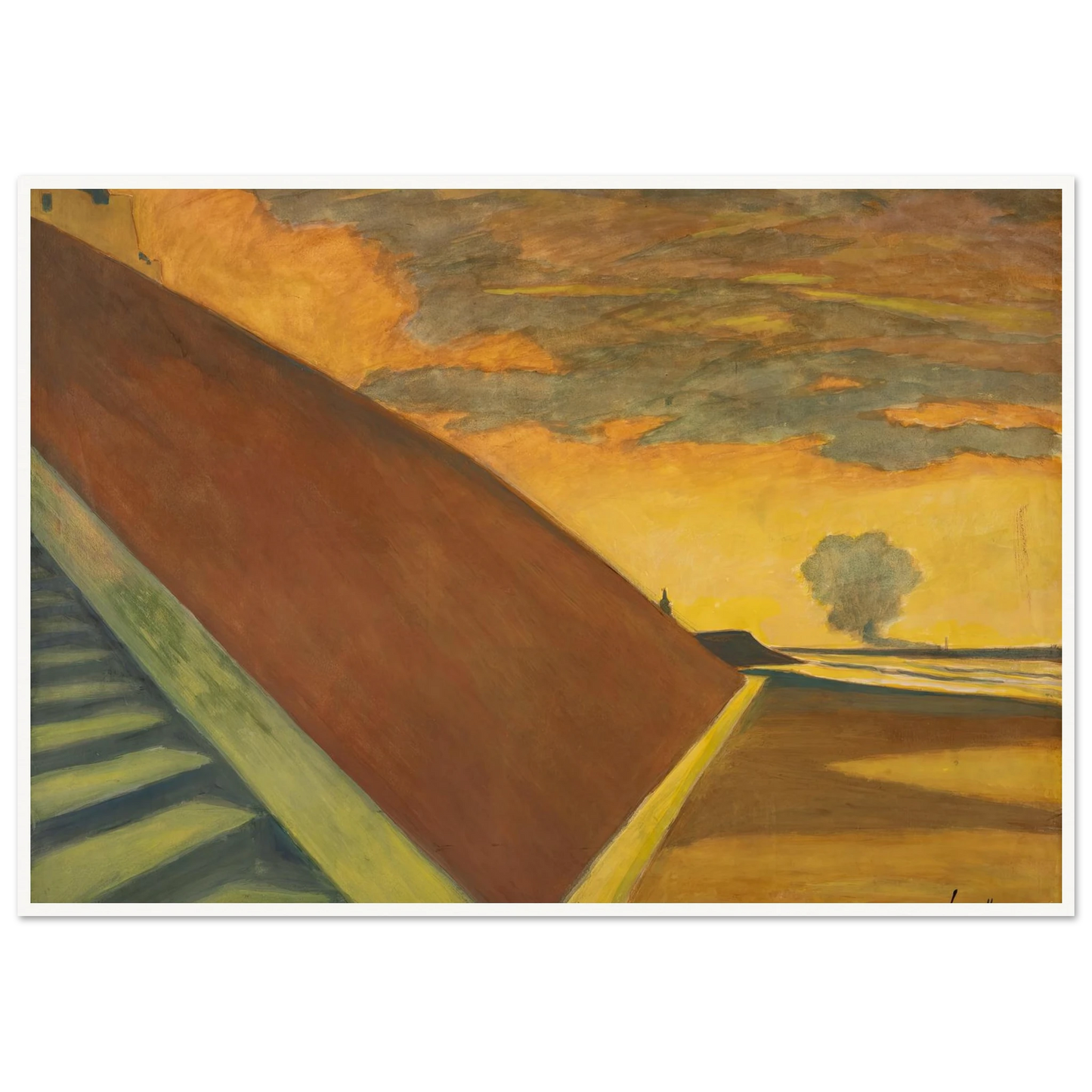 L’escalier, crépuscule jaune (1922) Art Print | Leon Spilliaert-Quipham Collections
