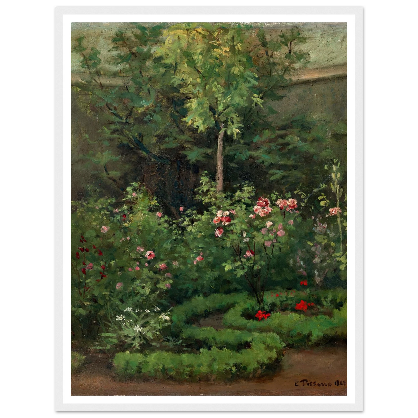 A Rose Garden (1862) Art Print | Camille Pissarro-Quipham Collections