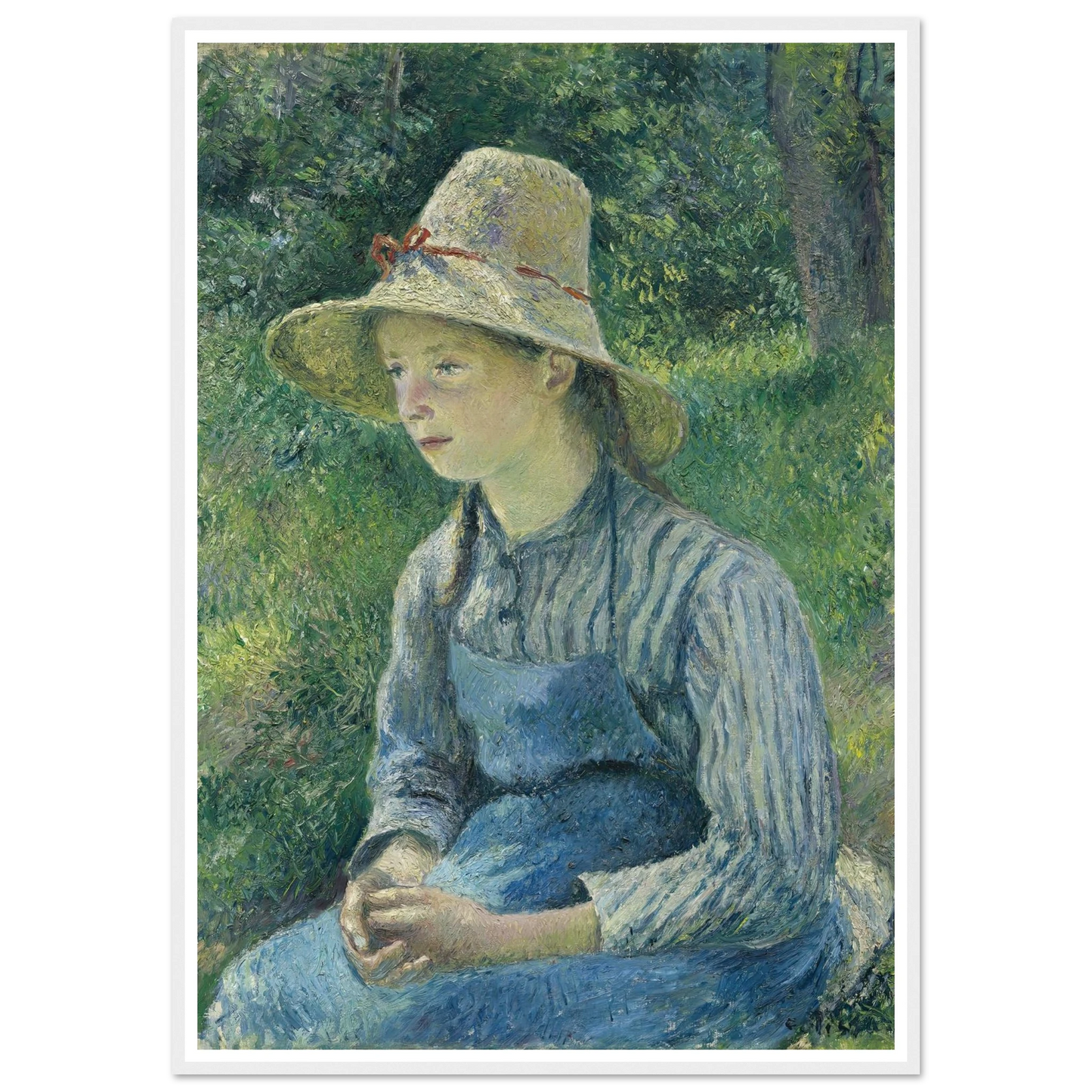 Peasant Girl with a Straw Hat (1881) Art Print | Camille Pissarro-Quipham Collections