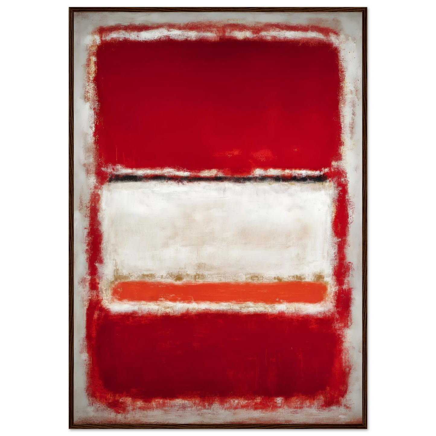 Red and White Blocks - Framed Poster - 30x40 cm / 12x16″ - Black frame