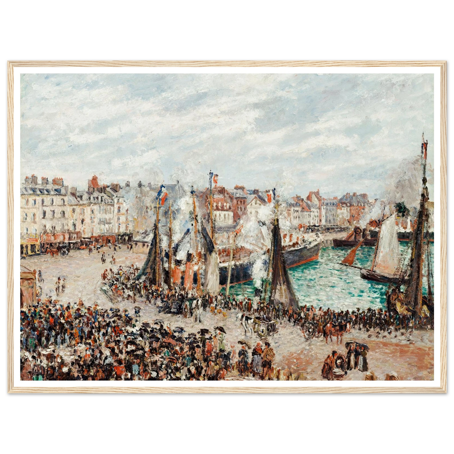 The Fish Market, Dieppe; Grey Weather, Morning (1902) Art Print | Camille Pissarro-Quipham Collections
