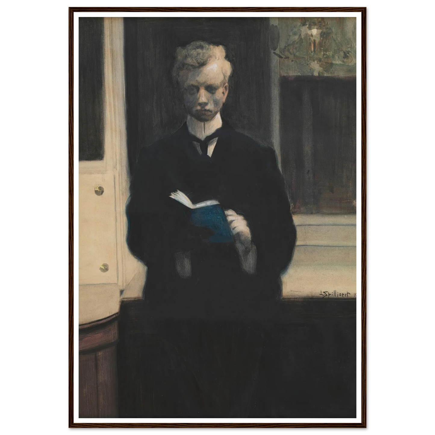 Self Portrait with Blue Sketchbook (1907) Art Print | Leon Spilliaert-Quipham Collections