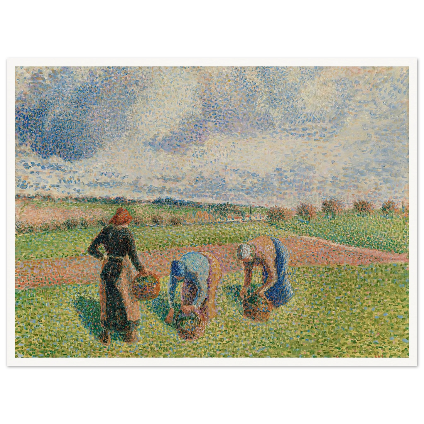 Paysannes Ramassant Des Herbes, Éragny (1886) Art Print | Camille Pissarro-Quipham Collections