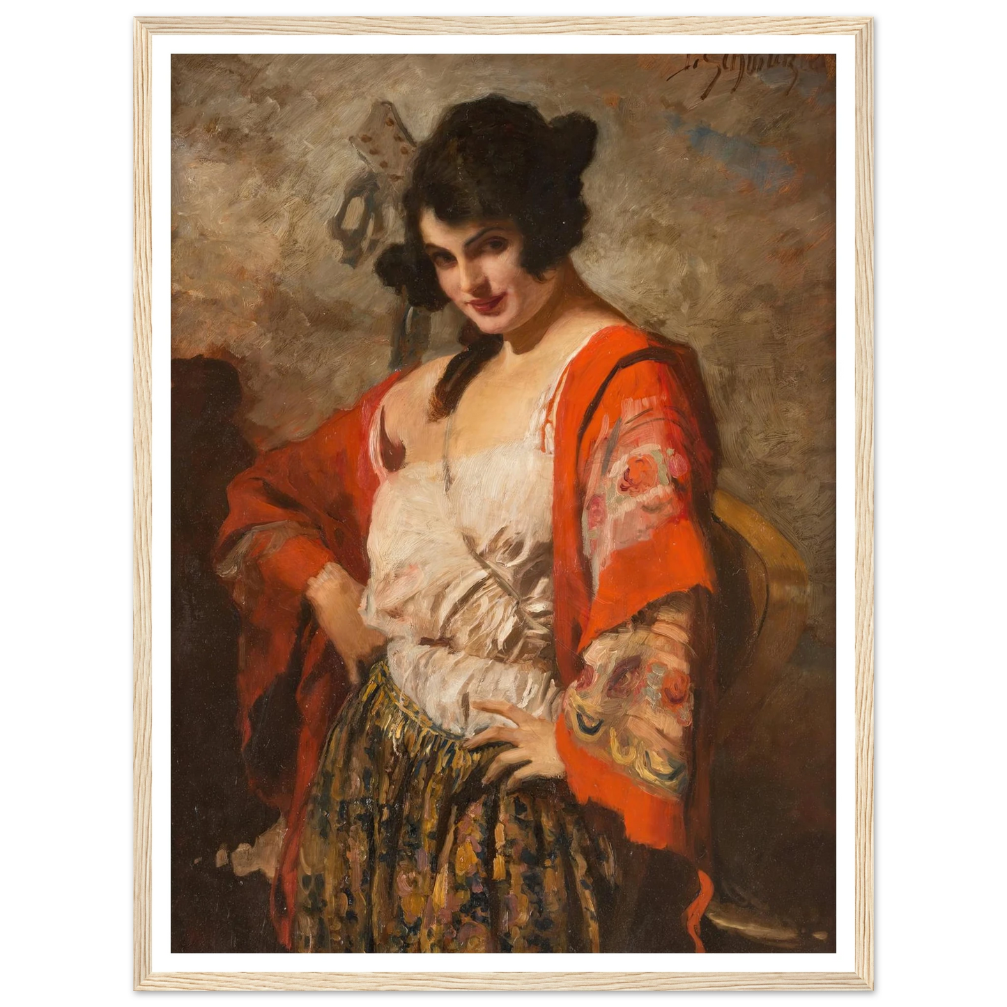 Spanish beauty with guitar Art Print | Leopold Schmutzler-Quipham Collections