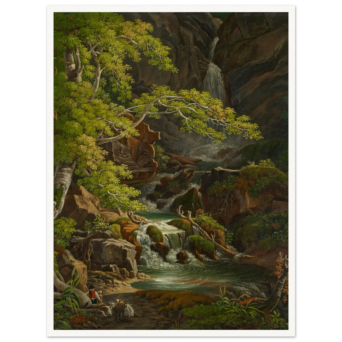 Waterfall in the Münster Valley Art Print | Peter Birmann-Quipham Collections