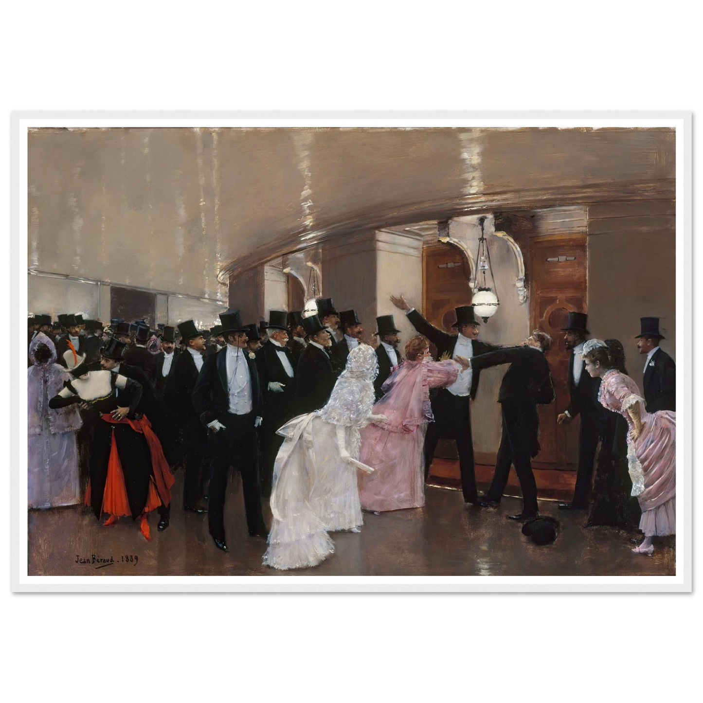 Altercation dans les couloirs de l’Opéra (1889) Art Print | Jean Beraud-Quipham Collections