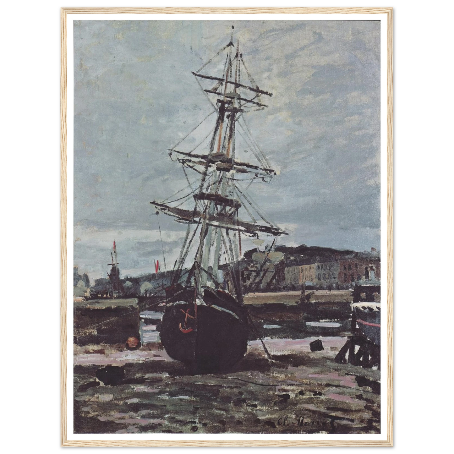 Stranded boat in Fécamp (1868) Art Print | Claude Monet-Quipham Collections