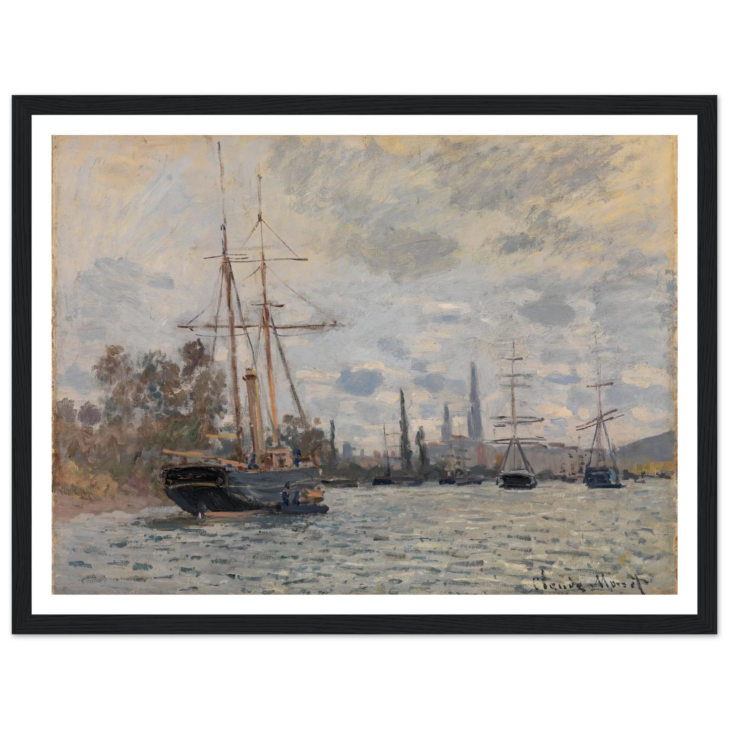 The Seine near Rouen (ca 1874) Art Print | Claude Monet-Quipham Collections