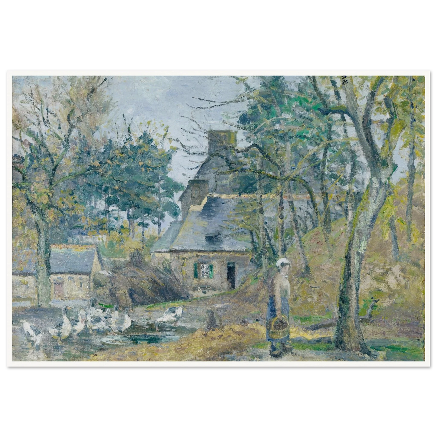 La ferme à Montfoucault (Farm at Montfoucault) (1874) Art Print | Camille Pissarro-Quipham Collections