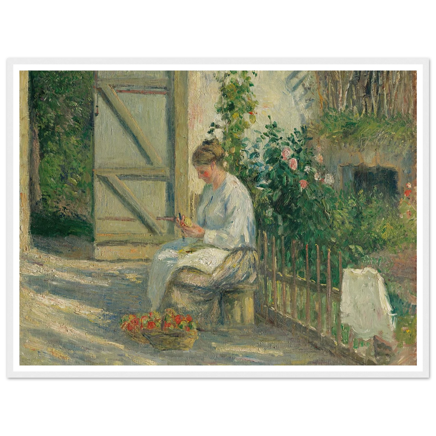 Julie Pissarro épluchant des légumes (1878) Art Print | Camille Pissarro-Quipham Collections