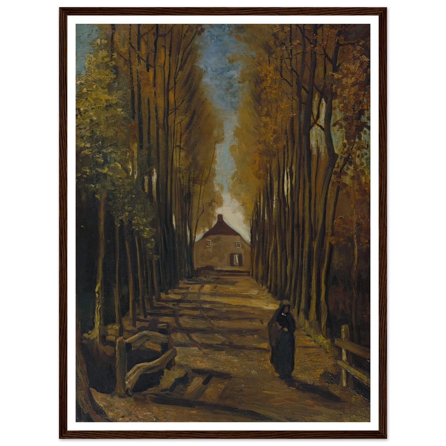 Avenue of Poplars in Autumn (1884) Art Print | Vincent van Gogh-Quipham Collections