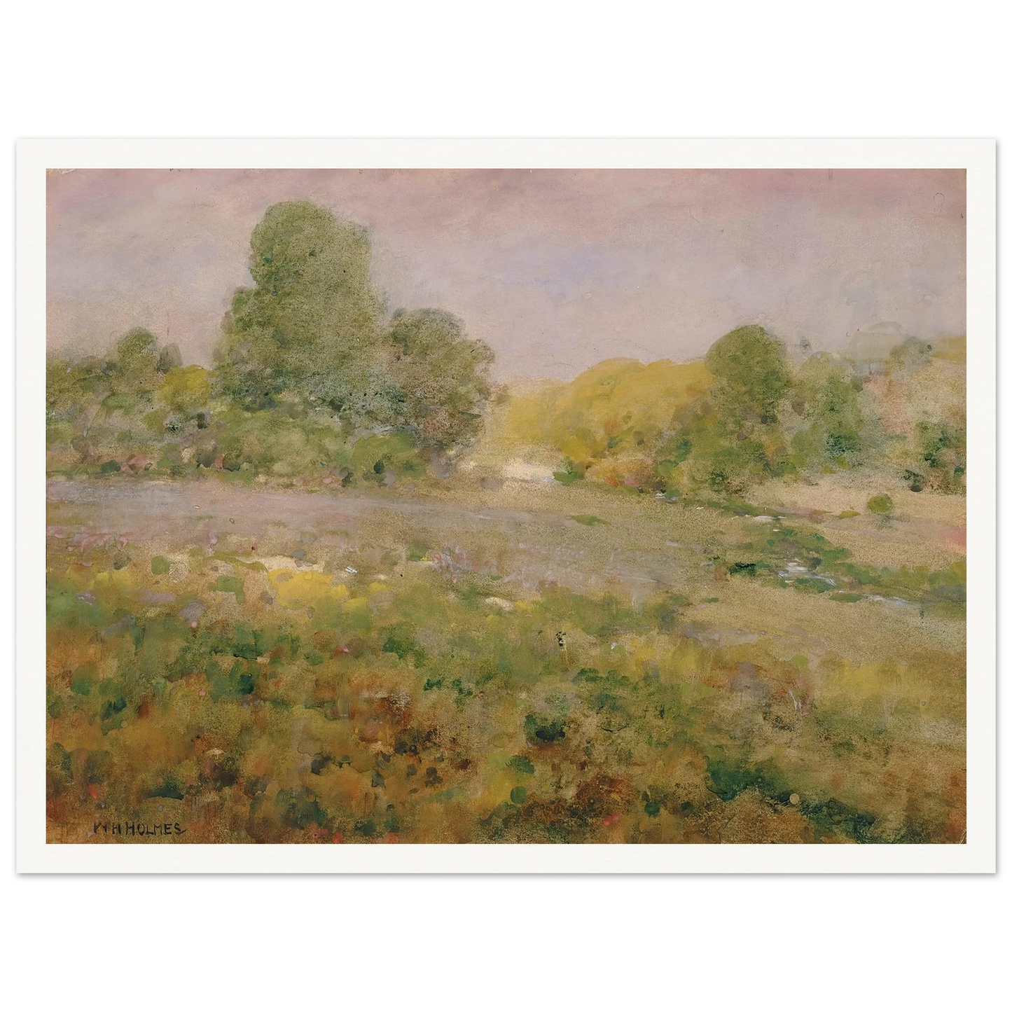 Field Of Varicolored Grasses In Late Summer (In The Virginia Hills) Art Print | William Henry Holmes-Quipham Collections