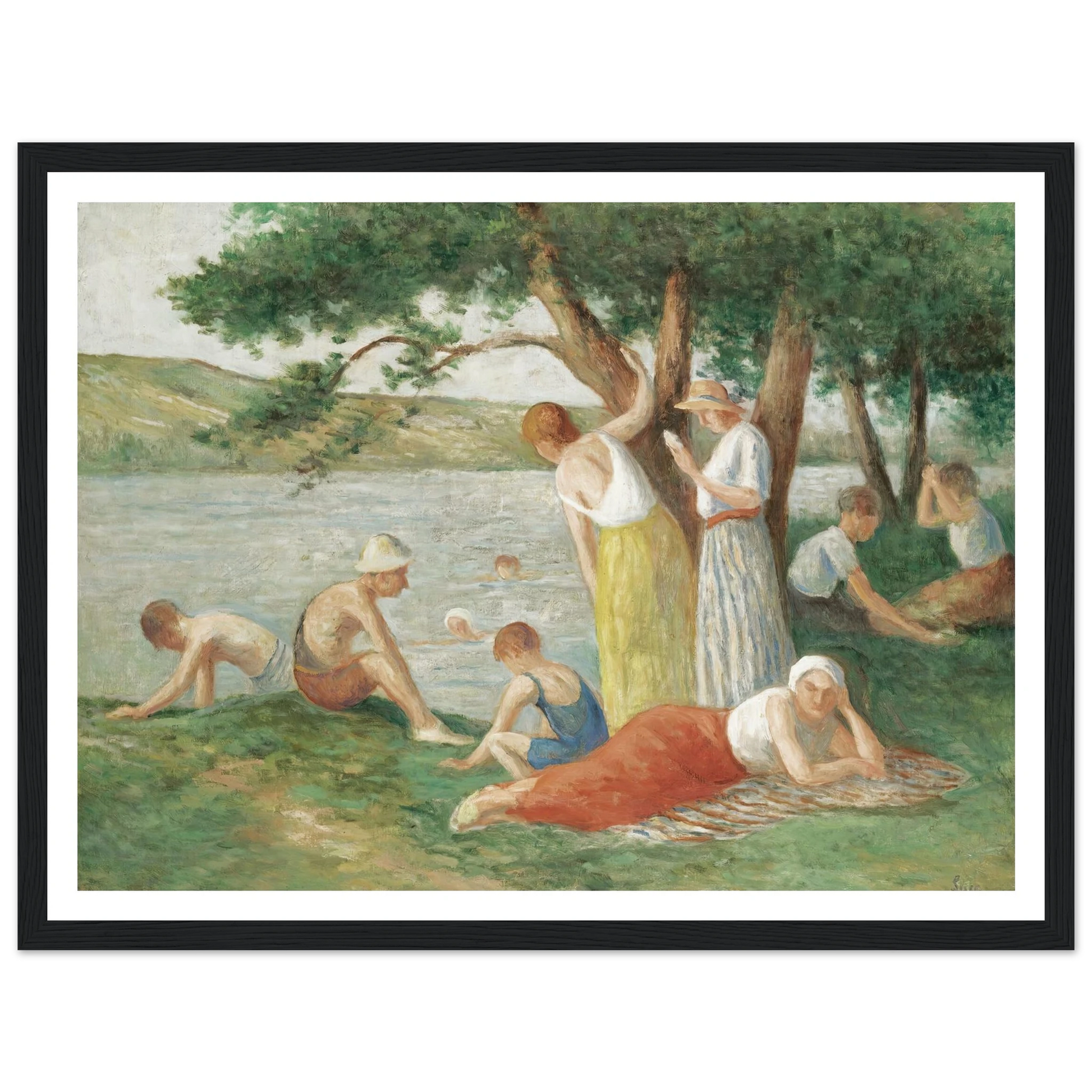 Rolleboise, La Baignade Art Print | Maximilien Luce-Quipham Collections