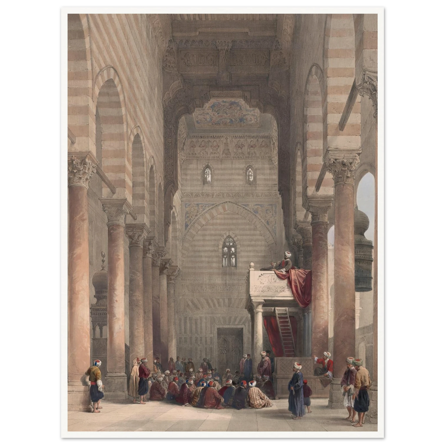 Interior of the mosque of the Metwalys [Metwalis]. (1846-1849) Art Print | David Roberts-Quipham Collections