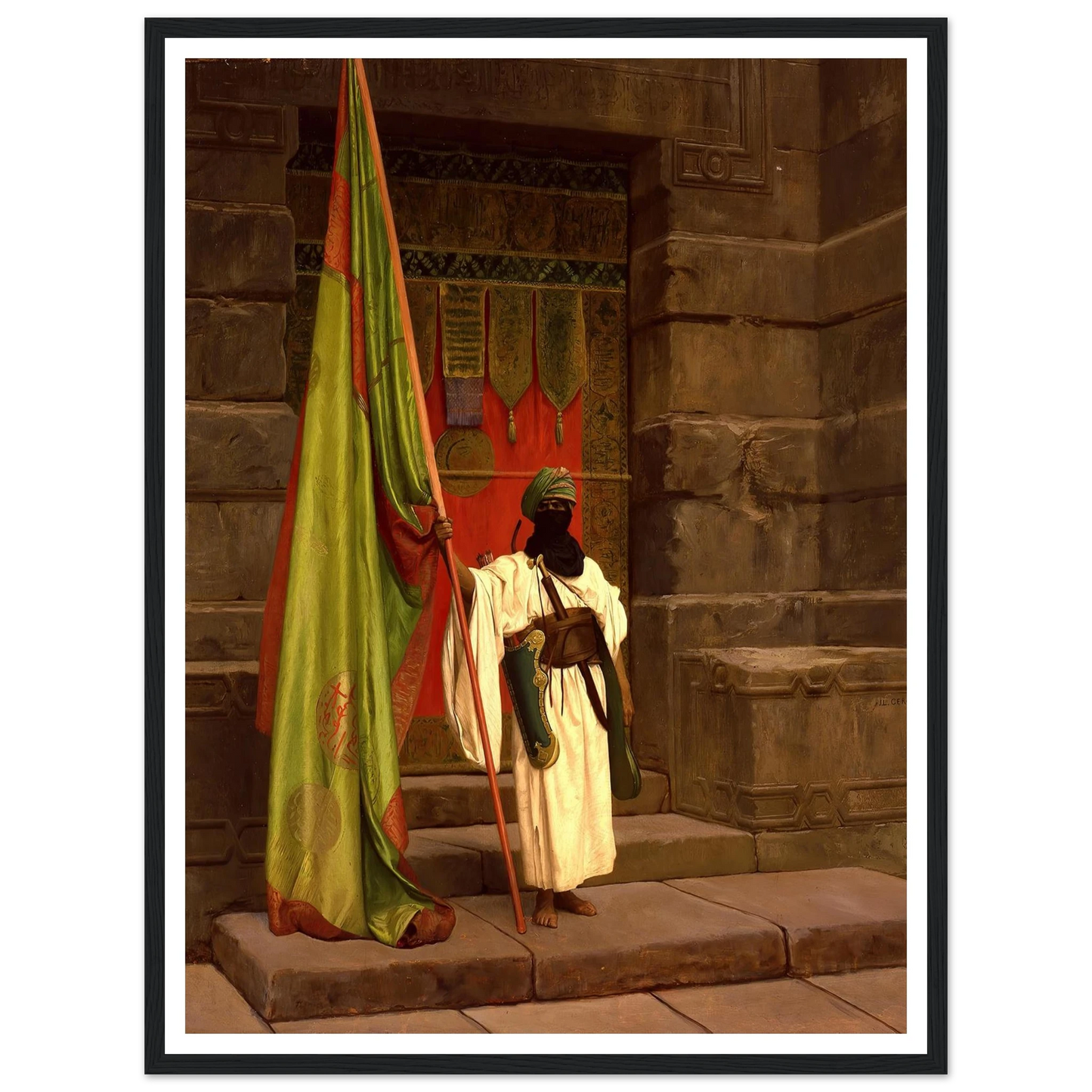 The Standing Bearer, Unfolding The Holy Flag (1876) Art Print | Jean Leon Gerome-Quipham Collections