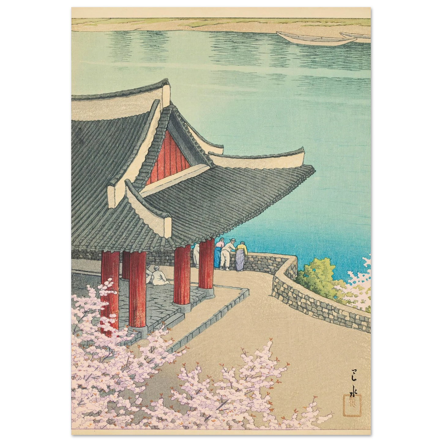 Heijo no haru, Botandai Fusekiro (Spring at Pubyong Pavilion, Modan Viewpoint, Pyongyang) (1939) Art Print | Kawase Hasui-Quipham Collections