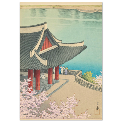 Heijo no haru, Botandai Fusekiro (Spring at Pubyong Pavilion, Modan Viewpoint, Pyongyang) (1939) Art Print | Kawase Hasui-Quipham Collections