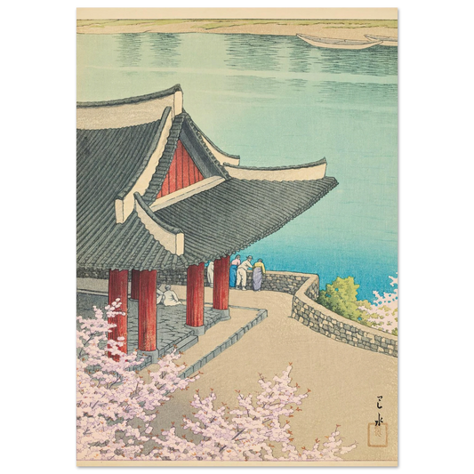 Heijo no haru, Botandai Fusekiro (Spring at Pubyong Pavilion, Modan Viewpoint, Pyongyang) (1939) Art Print | Kawase Hasui-Quipham Collections