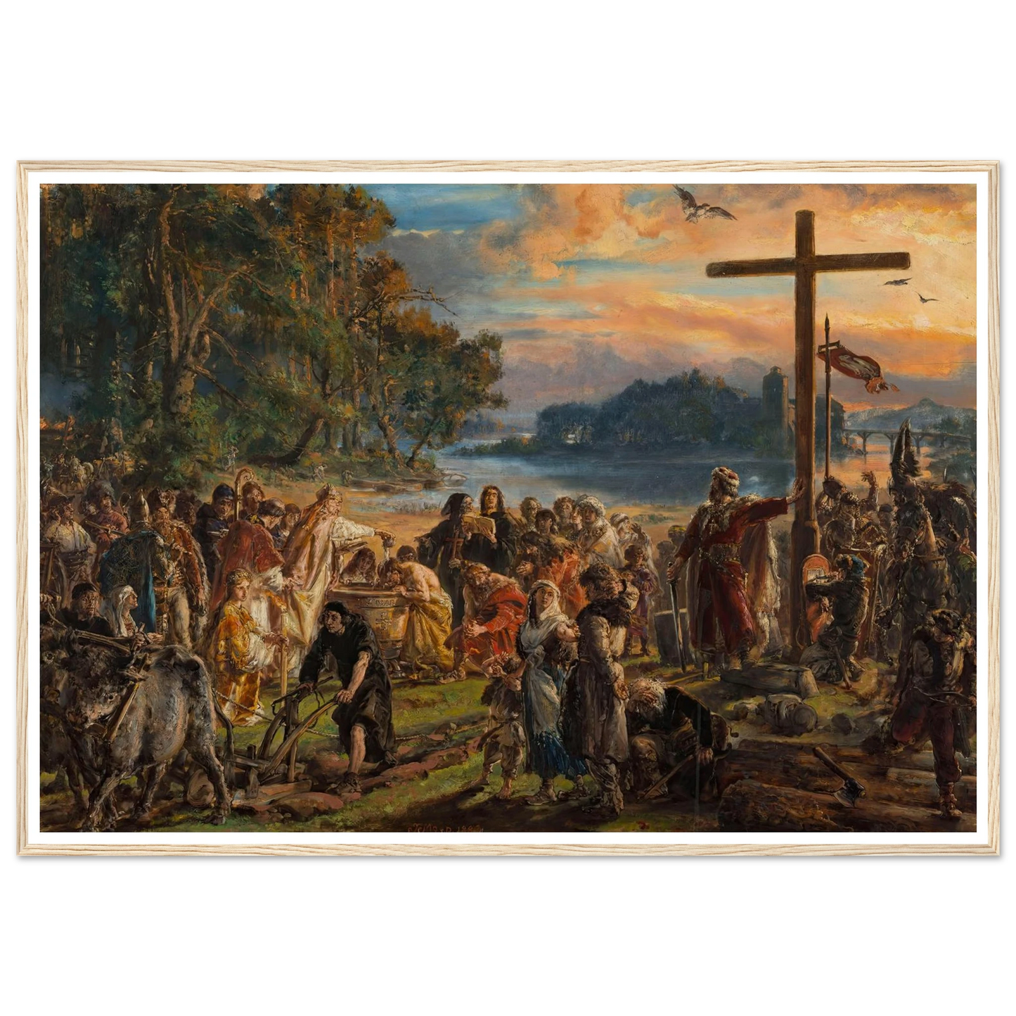 Adoption of Christianity, 965 AD, from the series “History of Civilization in Poland” (1889) Art Print | Jan Matejko-Quipham Collections