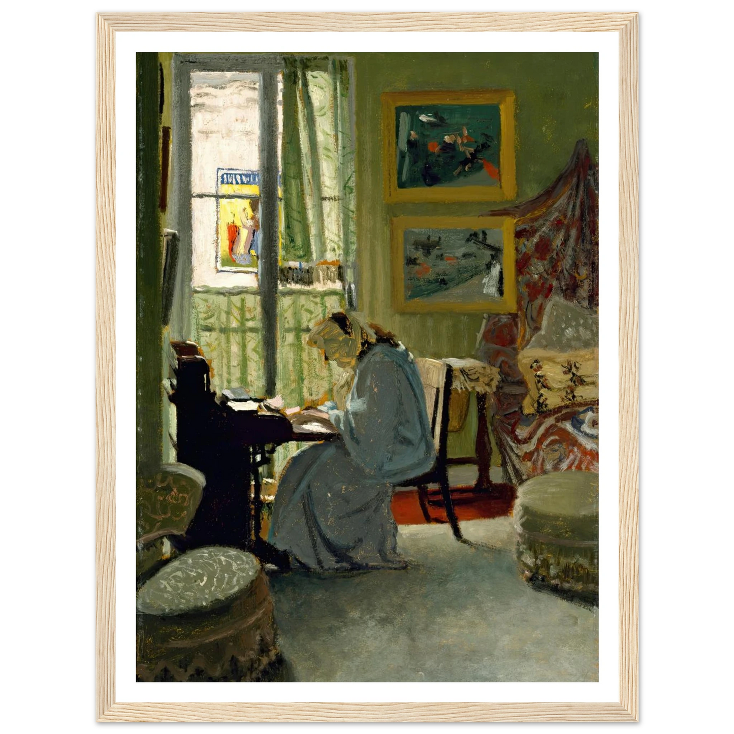 Woman Writing in an Interior (1904) Art Print | Felix Vallotton-Quipham Collections