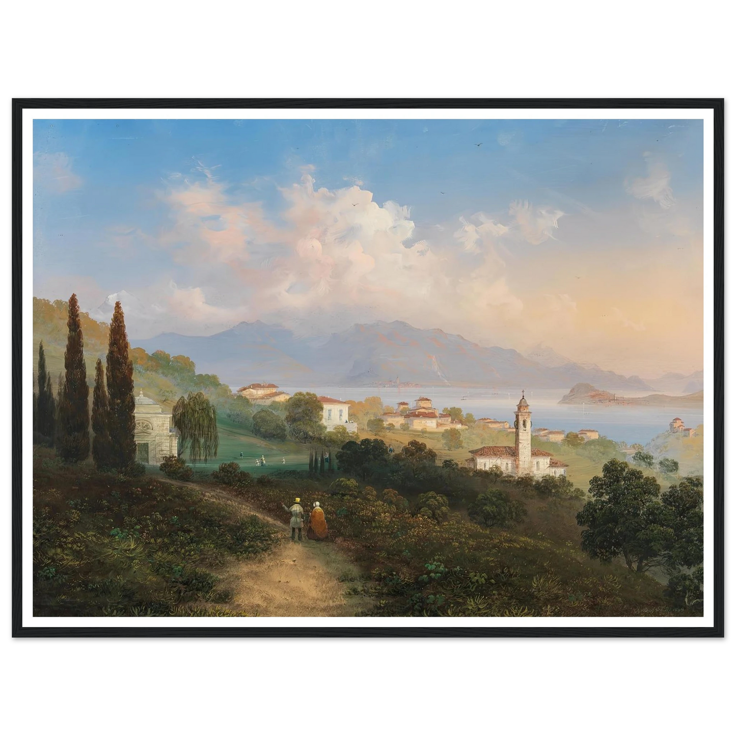 A View of Lake Como and Menaggio, with Punta di Bellagio on the Right (1847) Art Print | Carlo Bossoli-Quipham Collections