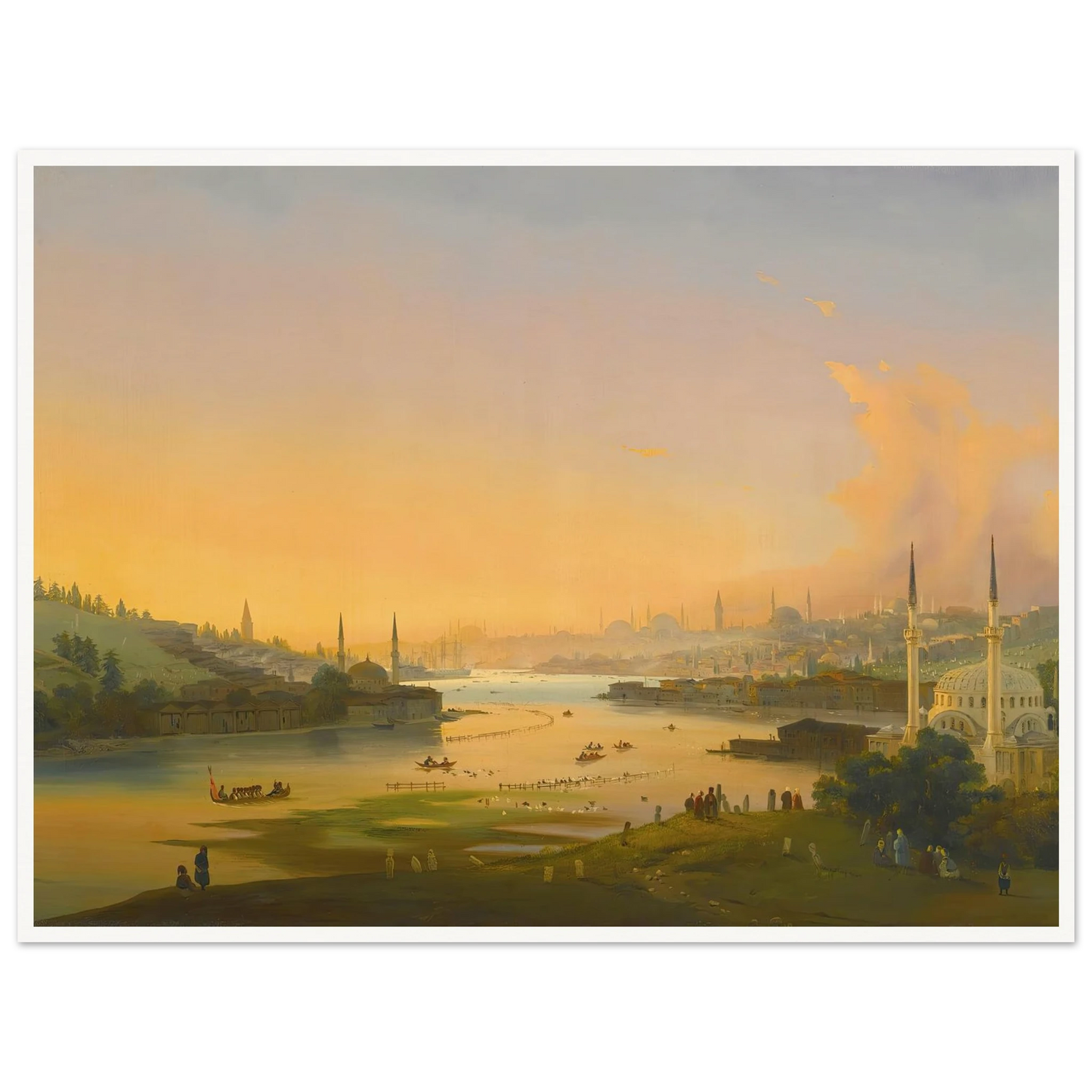 Sunrise Over The Golden Horn (1844) Art Print | Ippolito Caffi-Quipham Collections