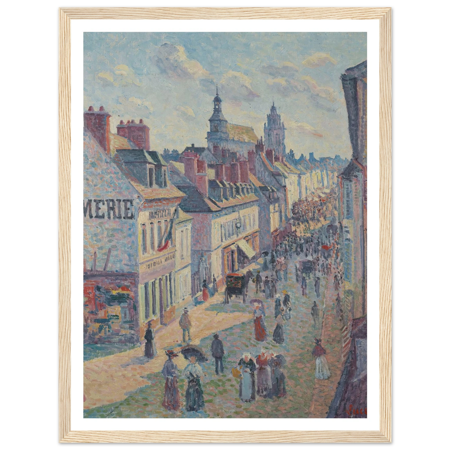 Jour de marché à Gisors (rue Cappeville) (1897) Art Print | Maximilien Luce-Quipham Collections