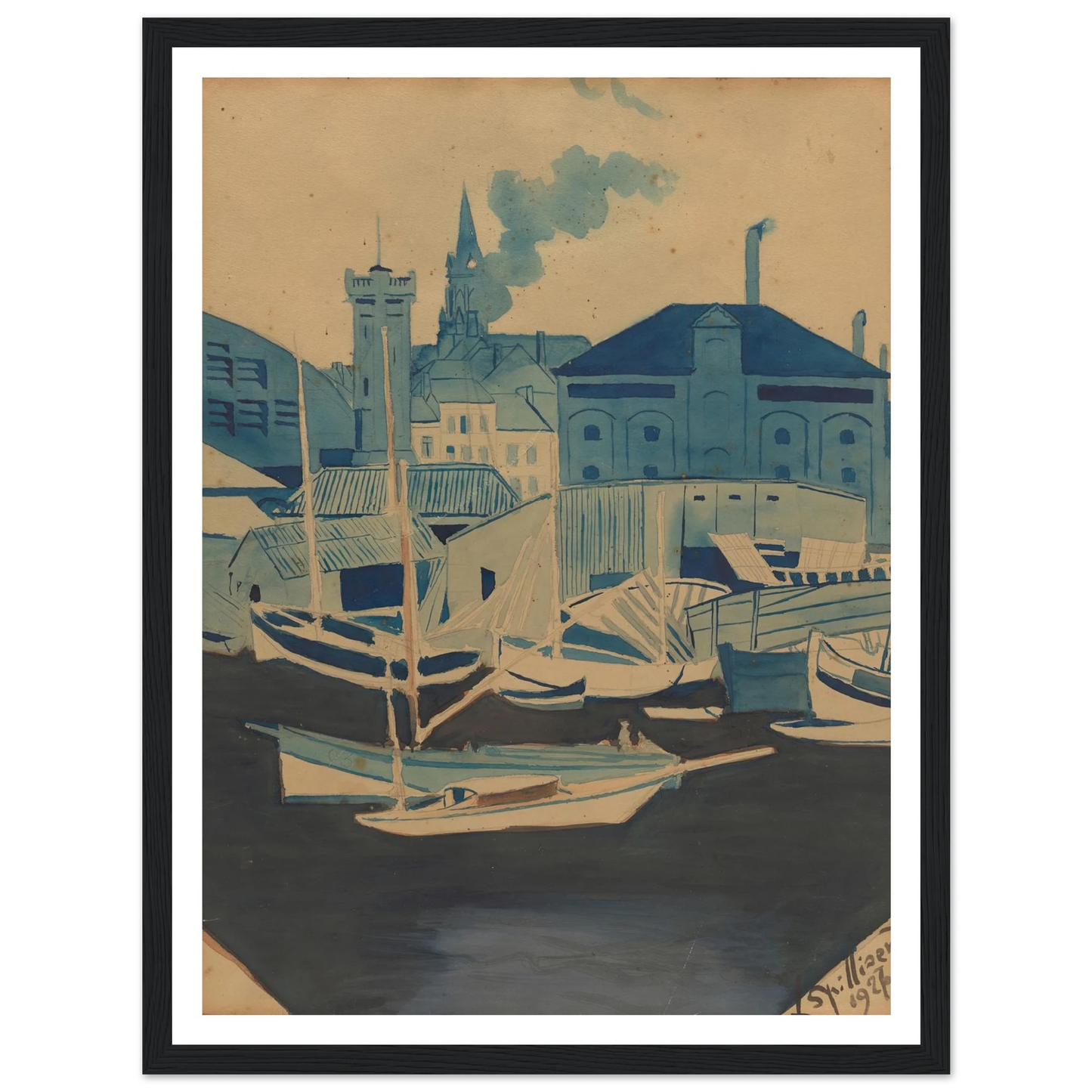 Havenzicht (1927) Art Print | Leon Spilliaert-Quipham Collections