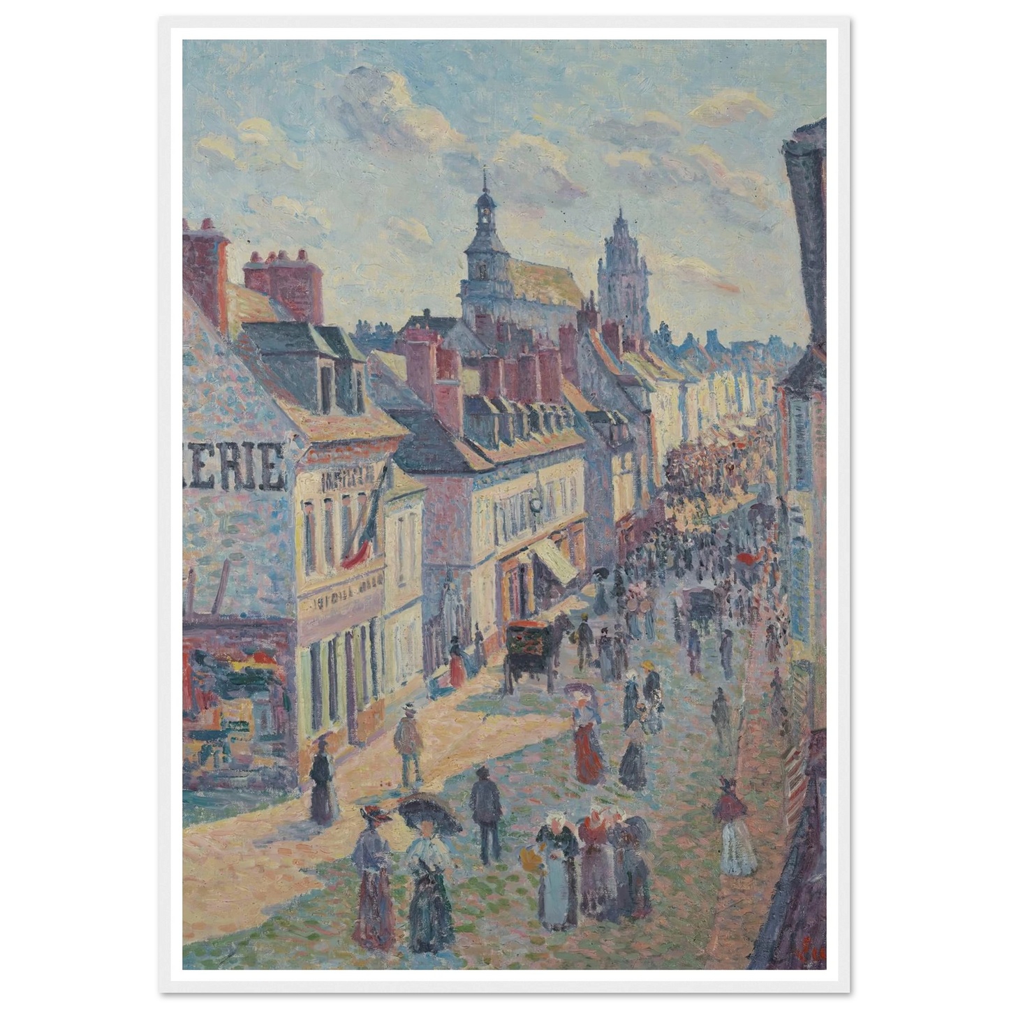 Jour de marché à Gisors (rue Cappeville) (1897) Art Print | Maximilien Luce-Quipham Collections