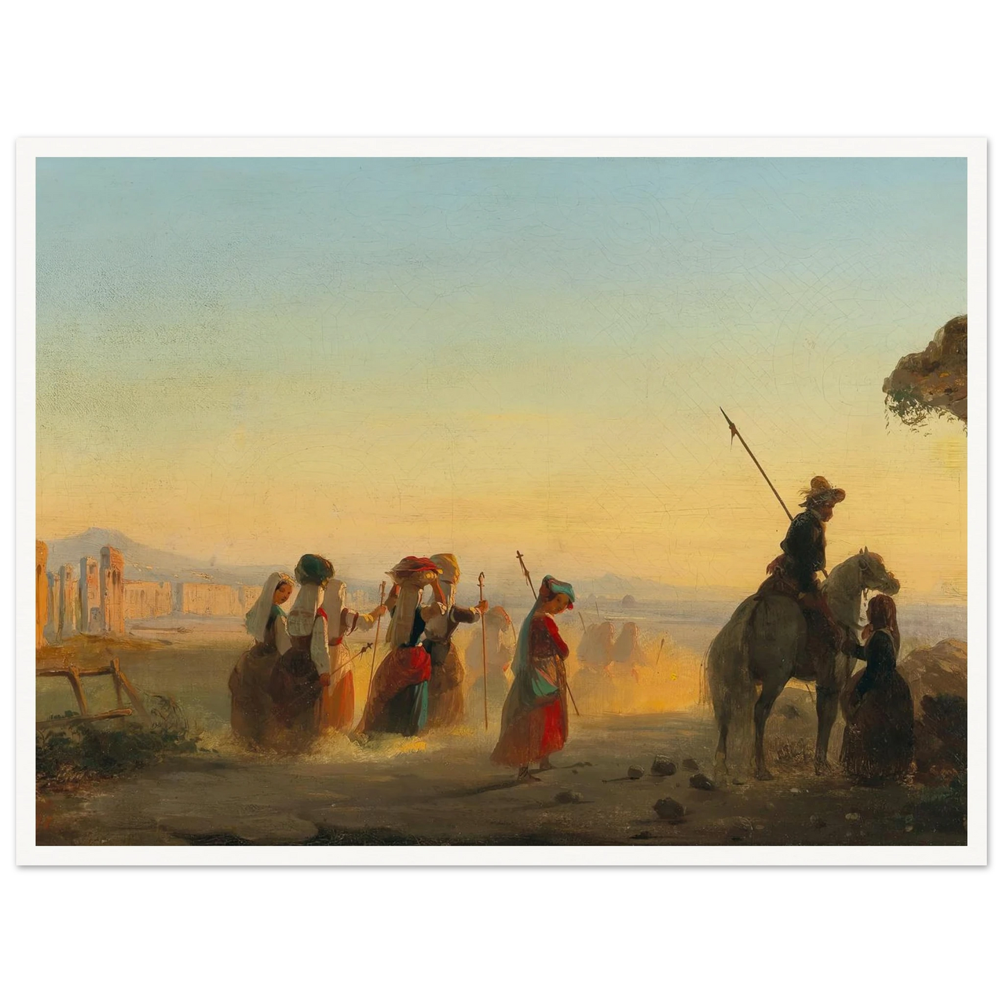 Rome, the Via Appia at Dawn Art Print | Ippolito Caffi-Quipham Collections