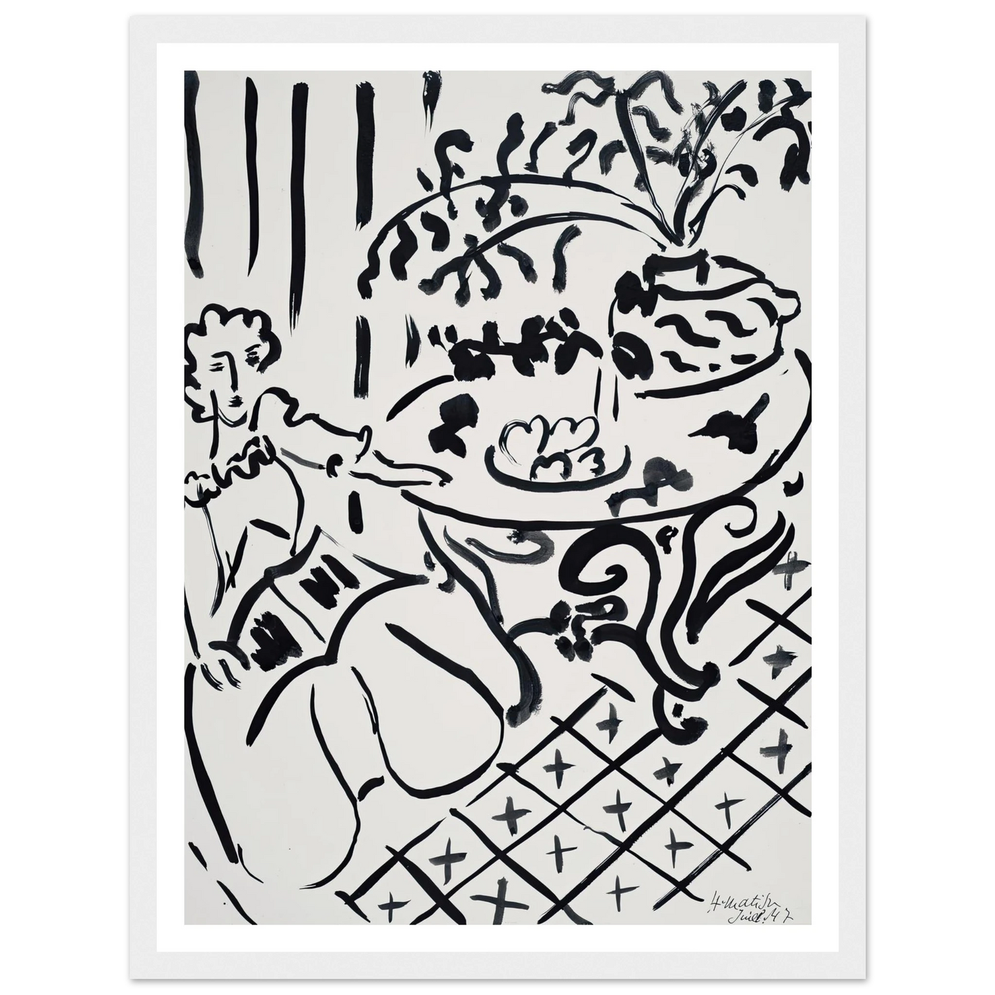 Fille assise à table (1947) Art Print | Henri Matisse-Quipham Collections