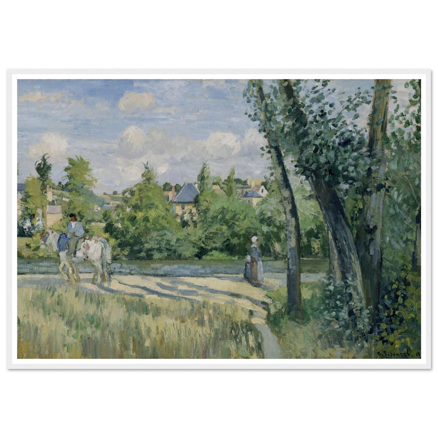 Sunlight on the Road, Pontoise (1874) Art Print | Camille Pissarro-Quipham Collections