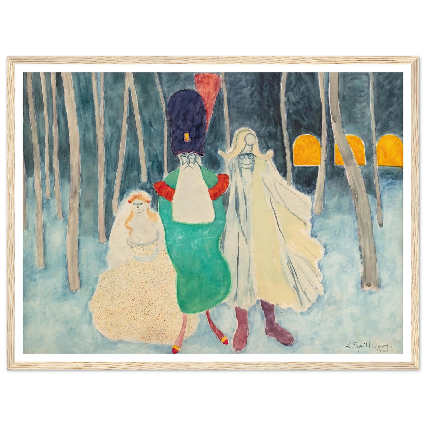 Mascarade. Léopold II, Napoléon et la bouquetière (1906) Art Print | Leon Spilliaert-Quipham Collections