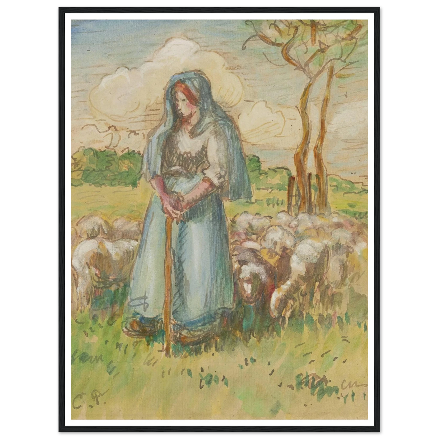La Bergère Art Print | Camille Pissarro-Quipham Collections