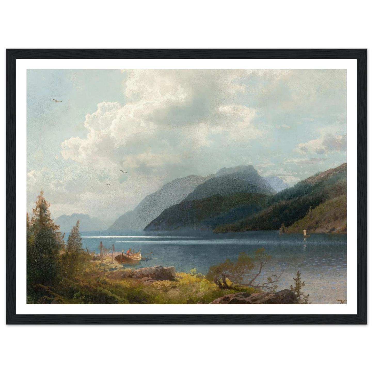 Mountain Lake, Sagne Fjord, Norway Art Print | Hermann Ottomar Herzog-Quipham Collections