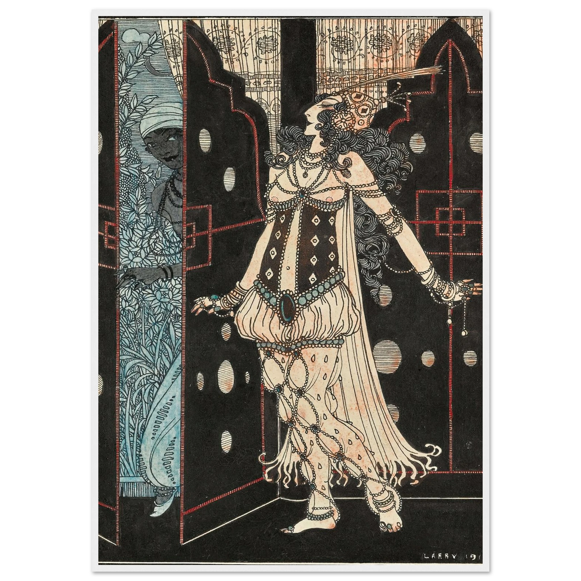 Ida Rubinstein and Vaslav Nijinsky in Scheherazade (1910) Art Print | George Barbier-Quipham Collections