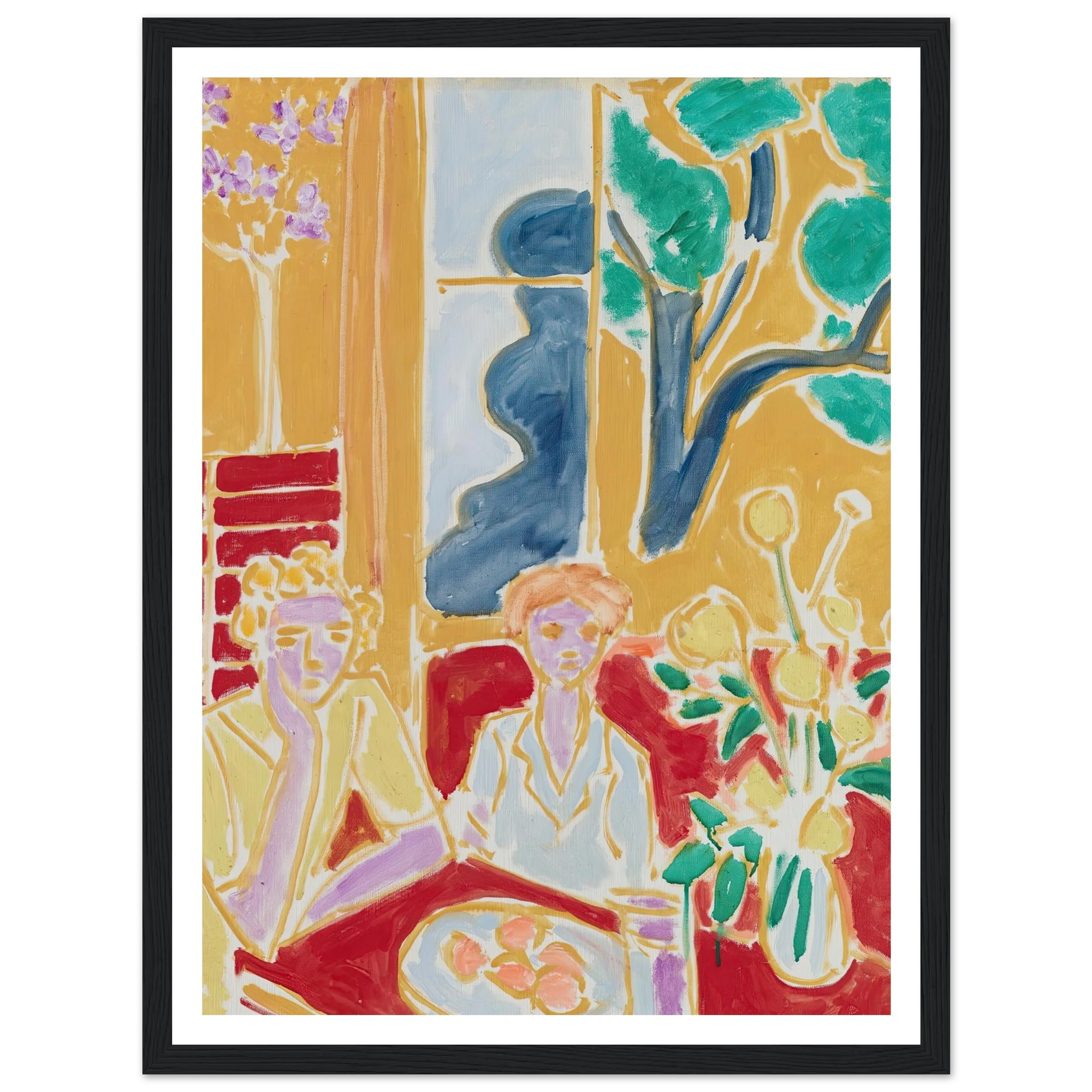 Deux Fillettes, fond jaune et rouge (1947) Art Print | Henri Matisse-Quipham Collections