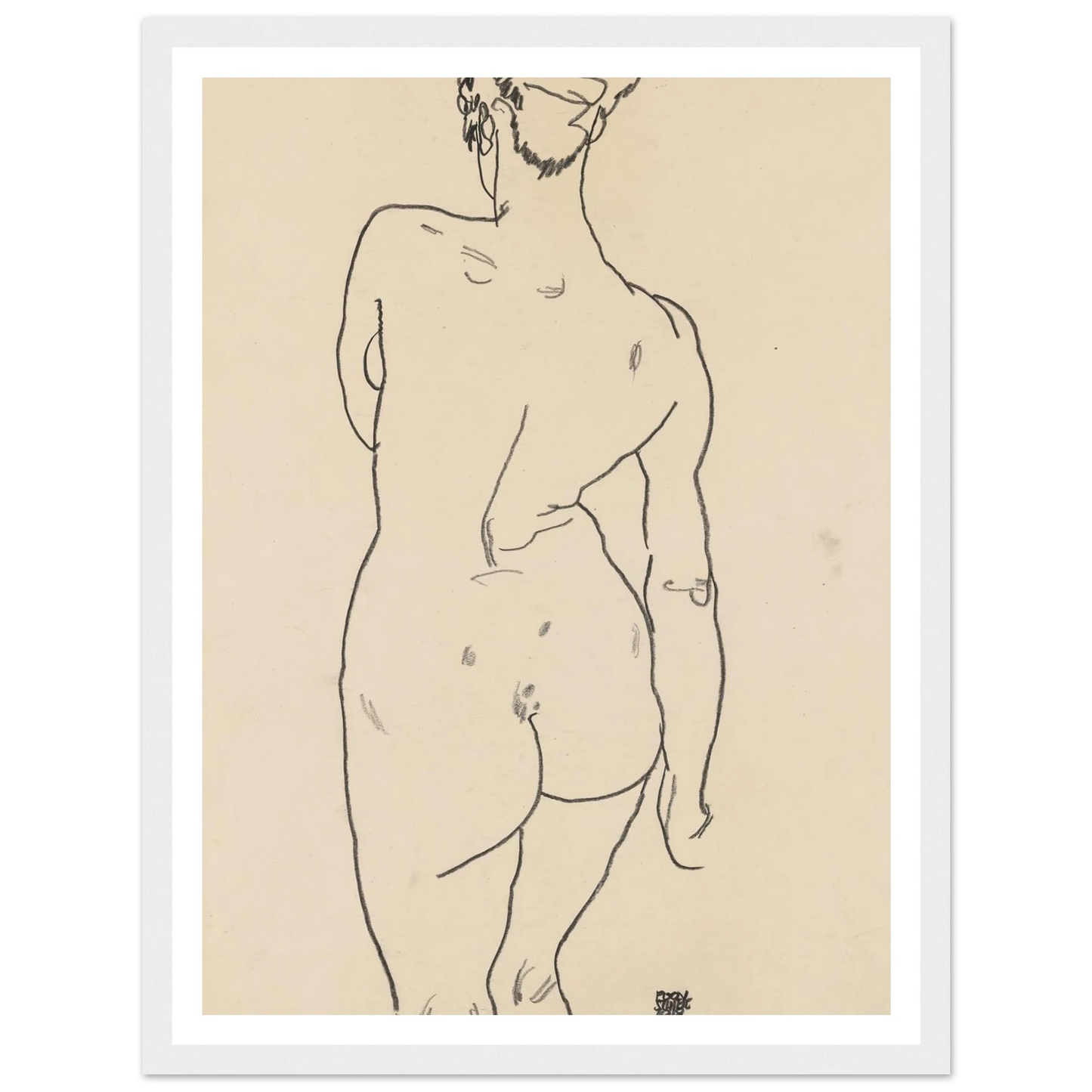 Weiblicher Rückenakt (1998) Art Print | Egon Schiele-Quipham Collections