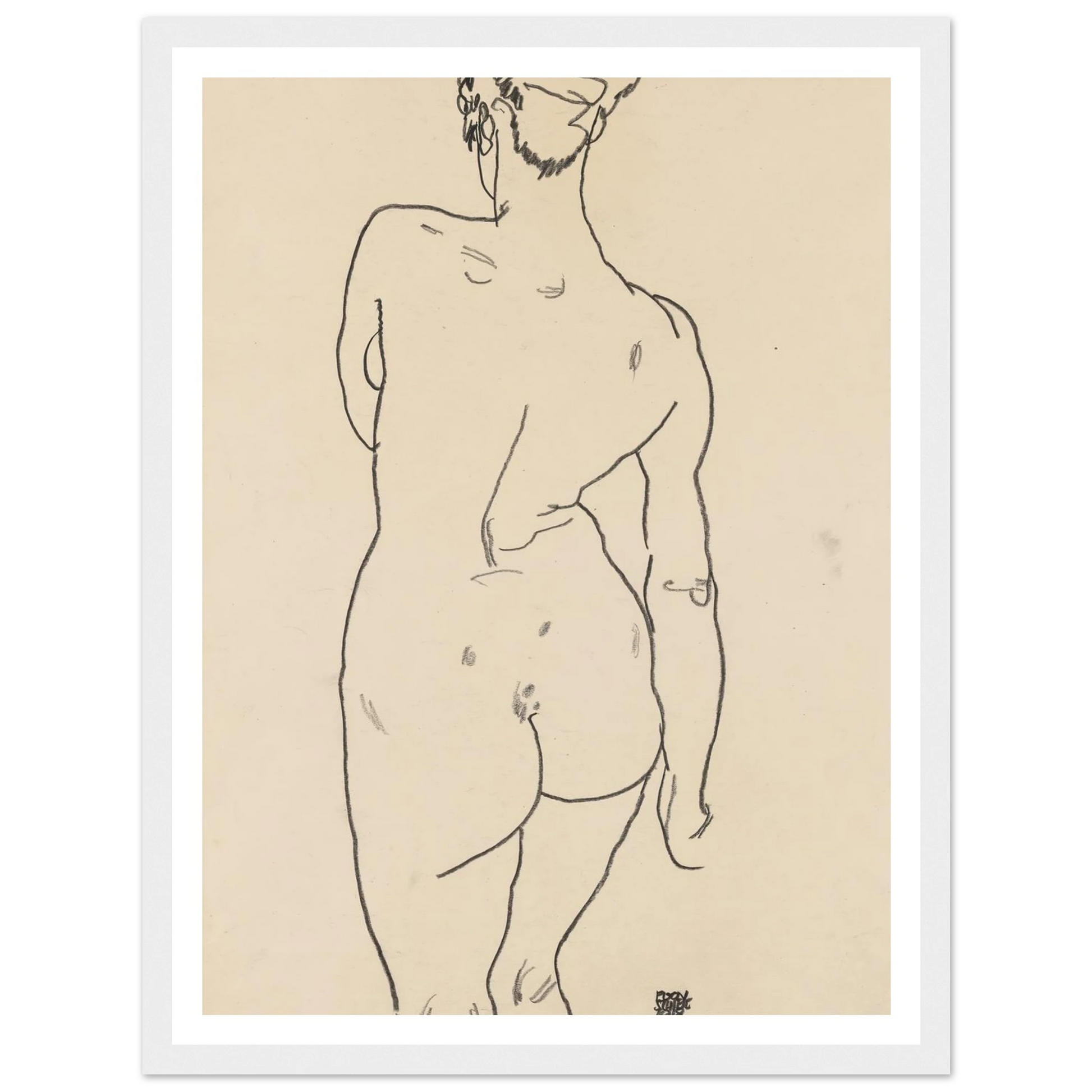 Weiblicher Rückenakt (1998) Art Print | Egon Schiele-Quipham Collections