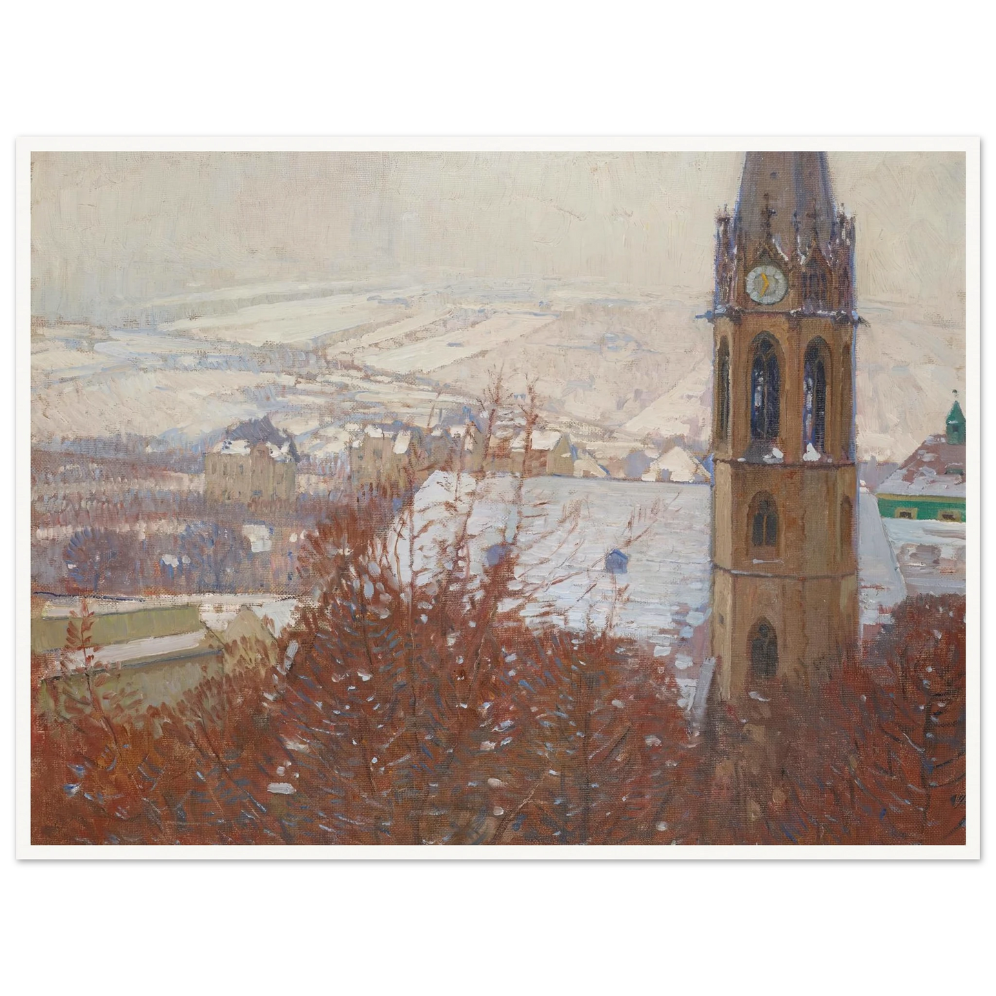Heiligenstadt im Schnee (1904-1905) Art Print | Carl Moll-Quipham Collections