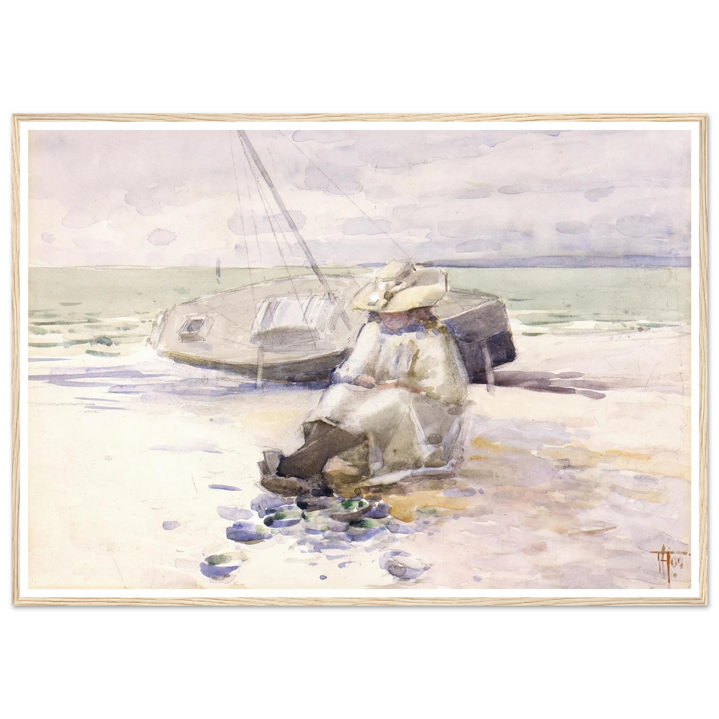 Girl on the beach (1900) Art Print | Frances Hodgkins-Quipham Collections