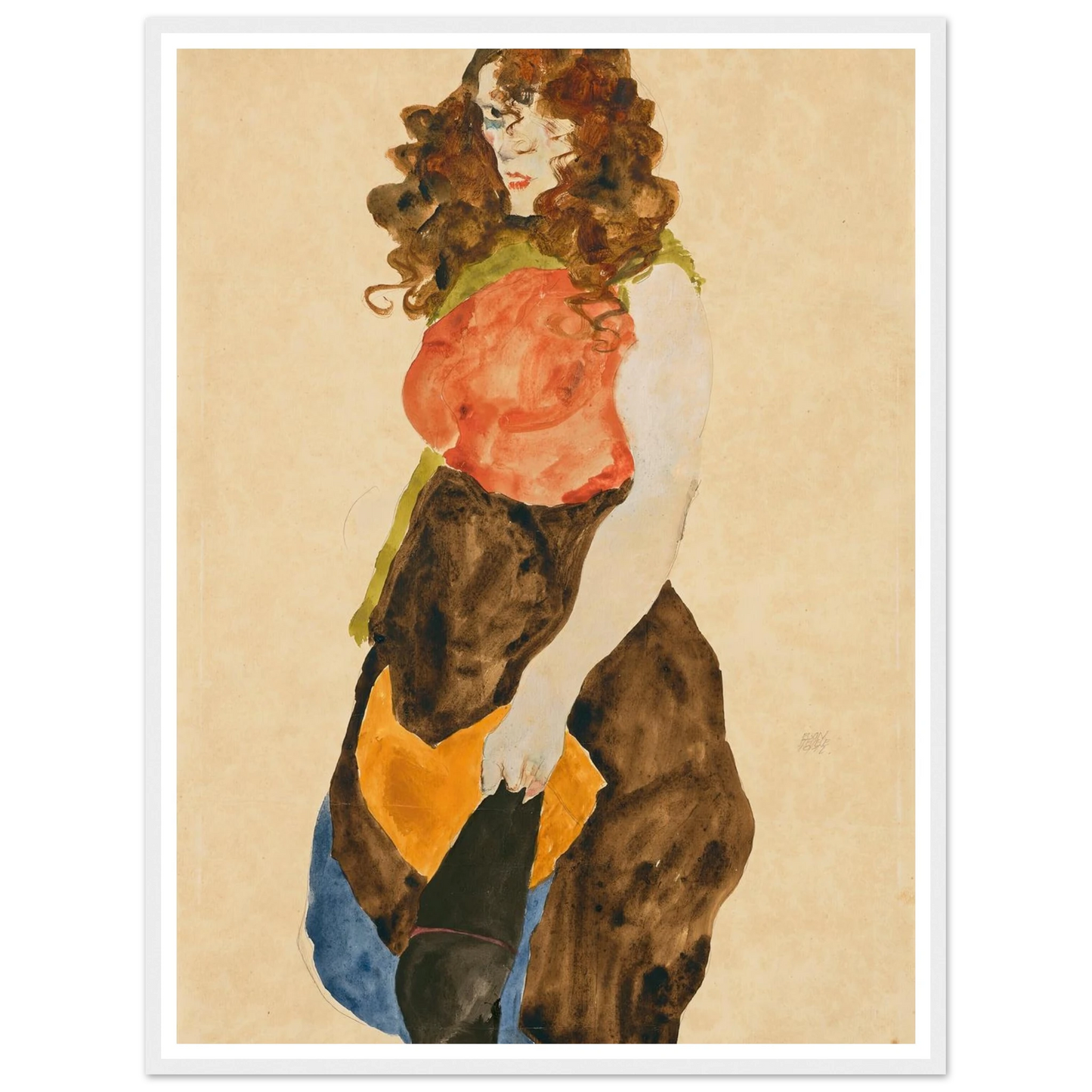 Stehende Frau (Dirne) (1912) Art Print | Egon Schiele-Quipham Collections