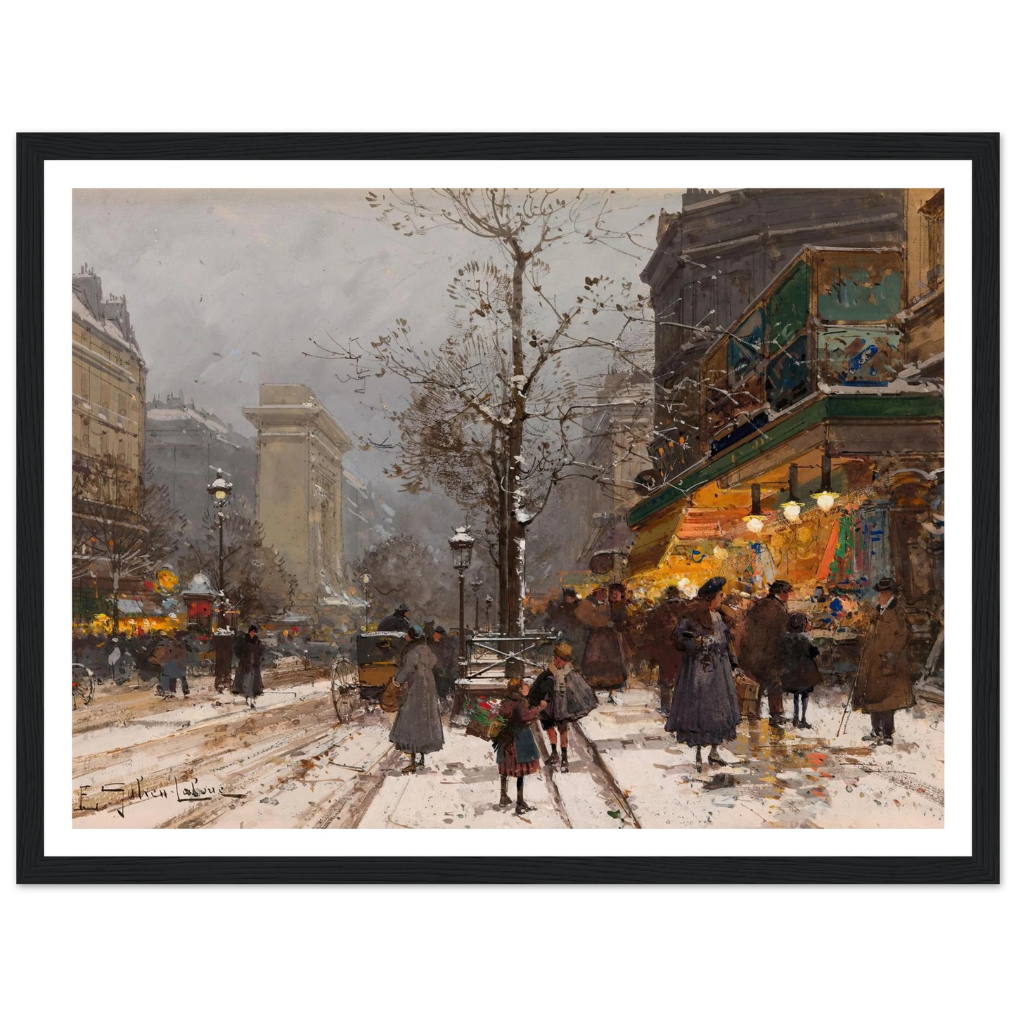 Boulevard Bonne – Nouvelle sous la neige Art Print | Eugene Galien Laloue-Quipham Collections